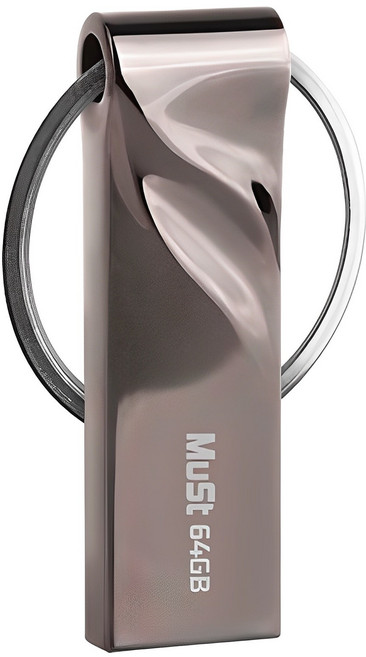 뮤스트 USB메모리 웨이브링 USB 2.0 블랙, 64GB, 1개