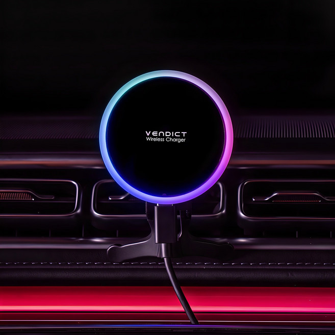 벤딕트 맥세이프 차량용 15W 고속 충전 거치대 루나서클, 블랙, VDT-M2B