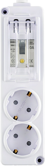 에코파워탭 국내 제조 고용량 누전차단용 멀티탭 전선형 2구, 40cm, 혼합색상, 1개