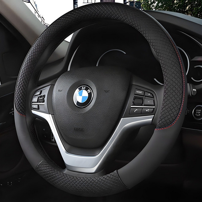 소울랜드 퀄팅 차량용 핸들커버, 프리미엄블랙