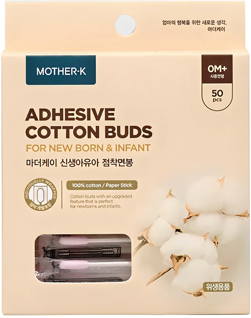 마더케이 신생아 유아 점착 면봉, 50개입, 1개 - 쿠팡