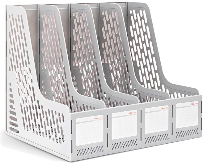 델리 조립식 4칸 간이 책꽂이 D0815, 라이트그레이