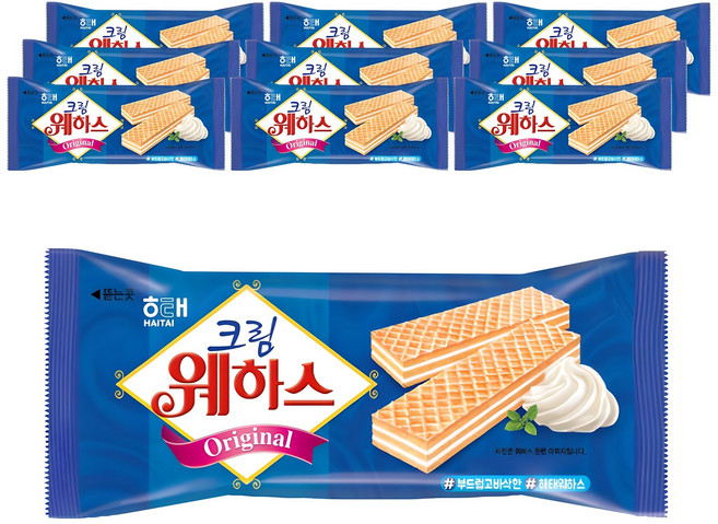 해태제과 크림 웨하스, 50g, 10개