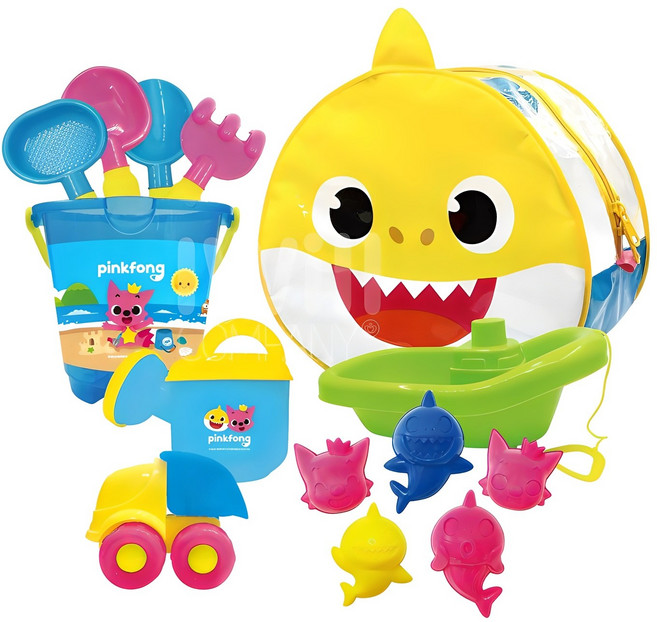 IWill COMPANY 鯊魚寶寶造型背包+沙灘玩具組, 混色, 920g, 1組