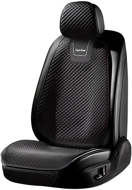 지엠지모터스 쿠울한 매쉬 차량용 여름 통풍시트 커버 앞좌석, 블랙, 1개