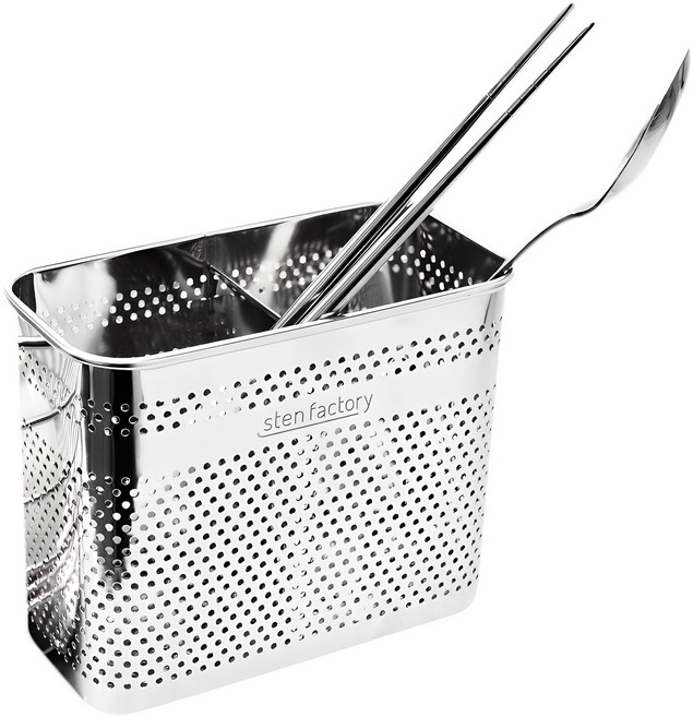 스텐팩토리 올스텐 304 걸이형 직사각 수저통, 1개