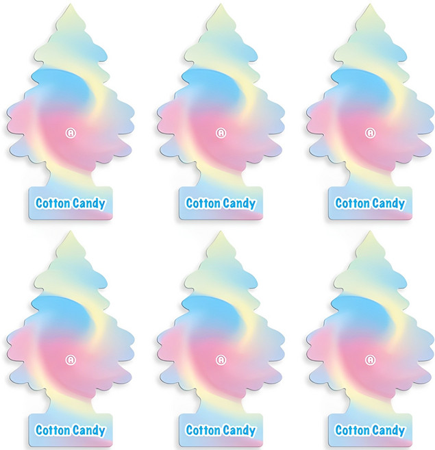 리틀트리 종이 방향제, 코튼캔디, 6개