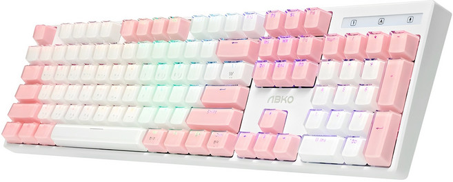 앱코 옵티컬 기계식 게이밍 유선 일반형 키보드 클릭, 핑크, AN05, 청축