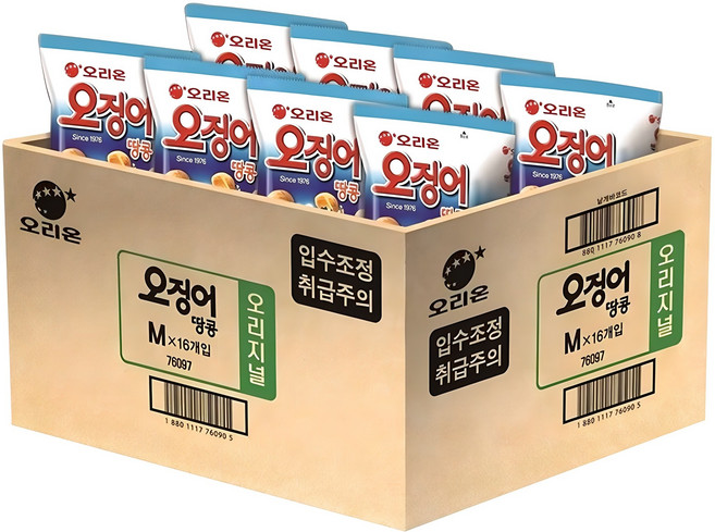 오리온 오징어 땅콩, 98g, 16개