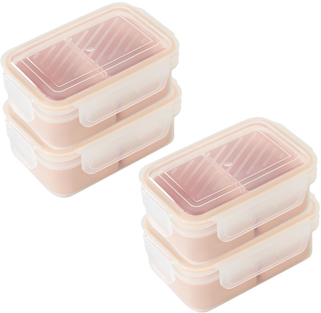 이지앤프리 나눔쉐어 밀프랩 용기 2칸, 4개, 480ml(4p)