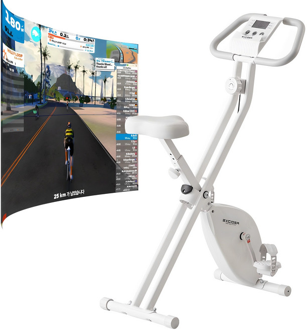 엑사이더 접이식 리얼게임 실내자전거, CF1000Z, 화이트
