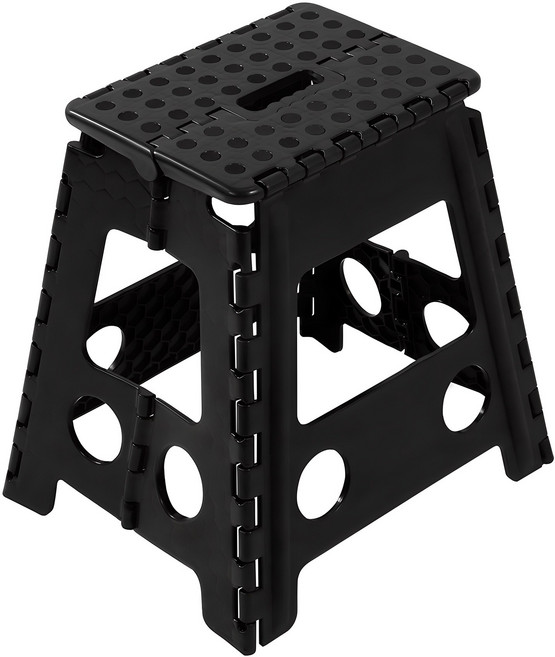 하비티 사각 휴대용 접이식 스툴, 블랙, 1개