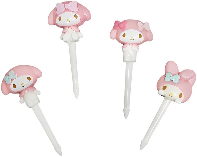 스케이터 산리오 마이멜로디 소풍 도시락 데코픽 4종 세트, 4개, 1세트