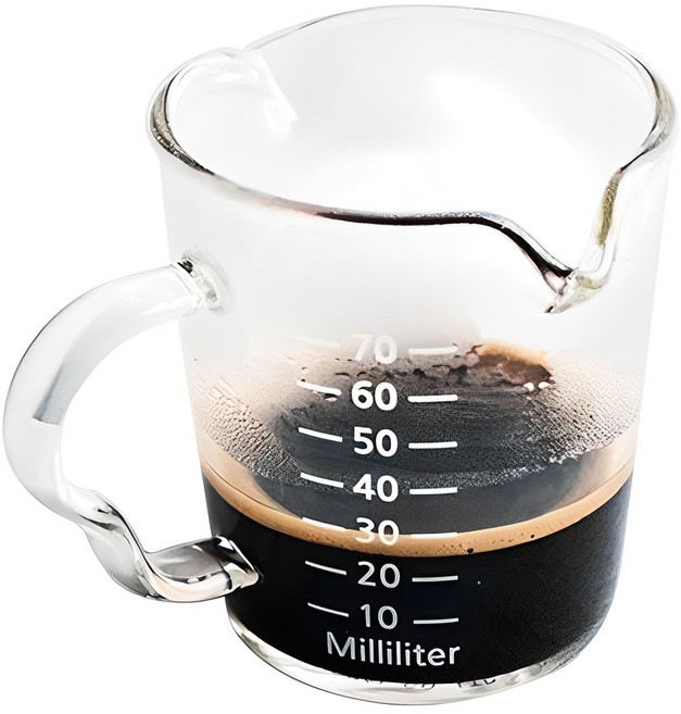 칼딘 내열유리 더블 푸어링 핸들 샷잔 90ml, 투명, 1개