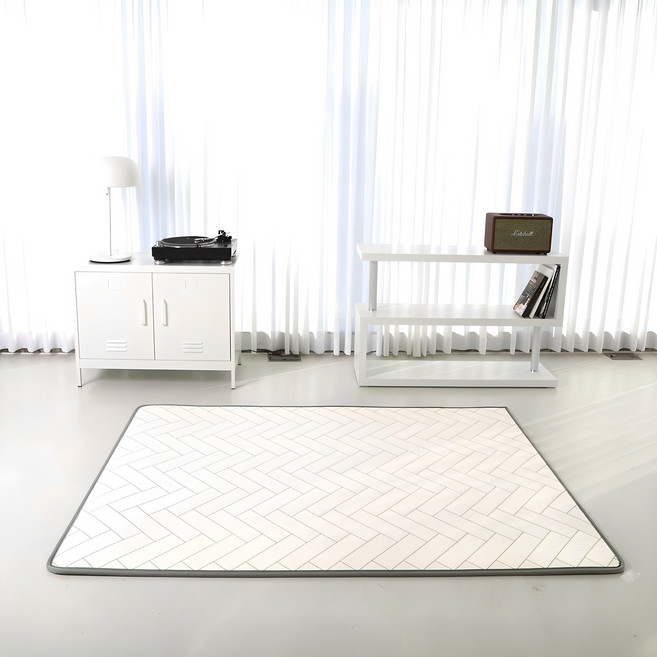 맘앤마음 놀이방 매트, 헤링본 화이트