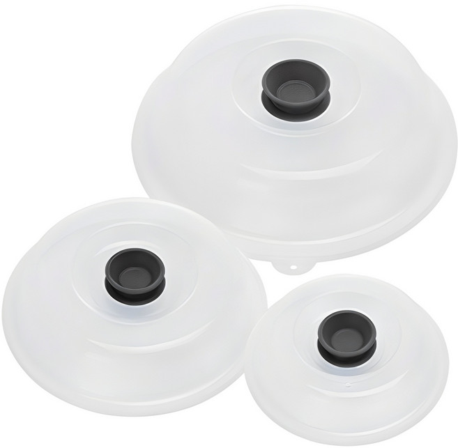 전자레인지 플랫 푸드커버 3종 세트, 그레이, 1세트