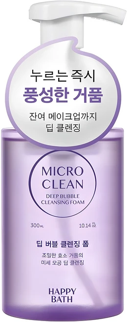 해피바스 마이크로 클린 딥 버블 클렌징폼, 300ml, 1개 - 쿠팡