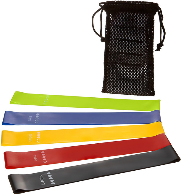 코멧 스포츠 라텍스 루프밴드 5종 세트, 그린, 블루, 옐로우, 레드, 블랙, 1개