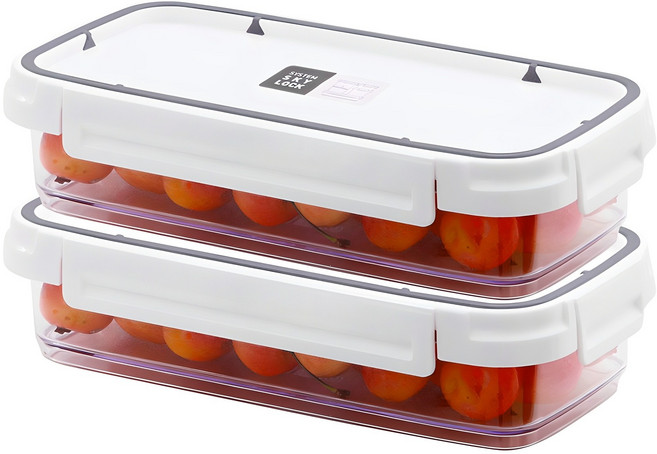 수납이야기 스카이락 밀폐용기 와이드 1호, 2개, 750ml