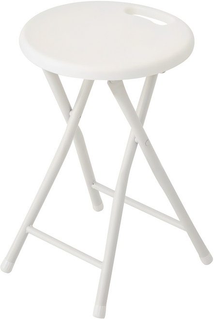 코멧 홈 원형 손잡이 접이식 스툴, 화이트, 1개