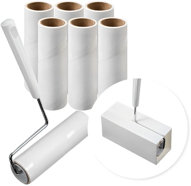 코멧 사선컷팅 테이프 클리너 핸들 + 거치대 + 리필 7개 (16cm x 12m), 1개 - 쿠팡