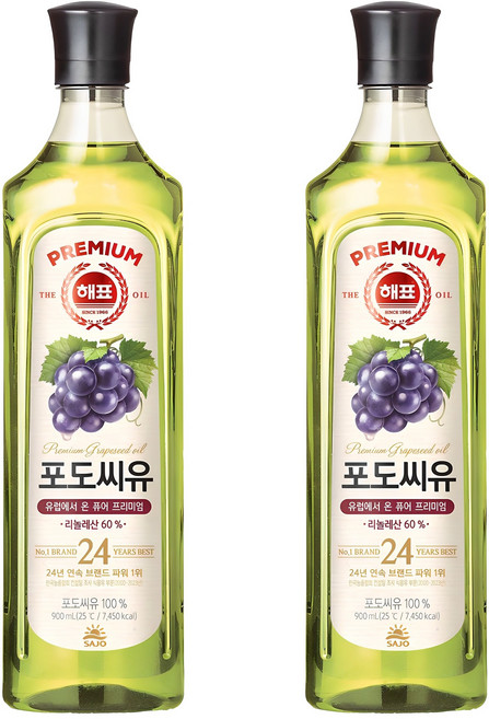 해표 포도씨유, 900ml, 2개