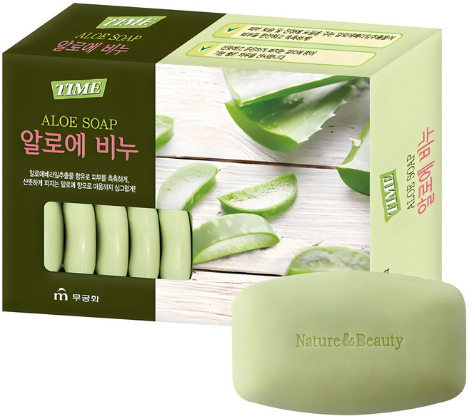 무궁화 타임 알로에 비누, 90g, 16개입