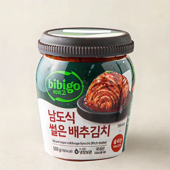 비비고 남도식 썰은 배추김치 용기, 500g, 1개 - 쿠팡