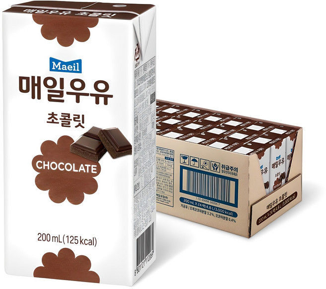 매일우유 초콜릿, 200ml, 24개