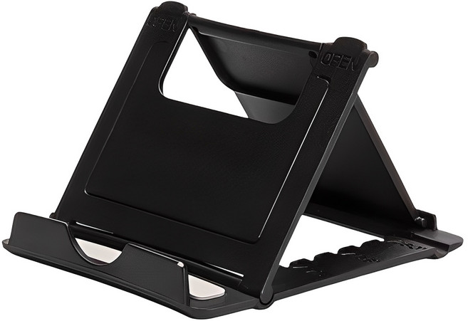 각도조절 휴대용 접이식 거치대 블랙, 1개