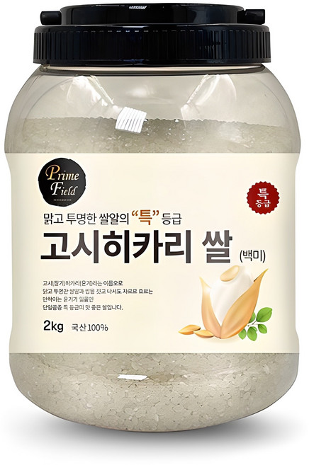 Prime Field 고시히카리 백미, 2kg, 1개, 특등급