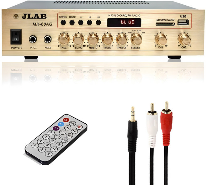 JLAB 2채널 블루투스 앰프 + 리모컨 MK-60AG, 혼합색상