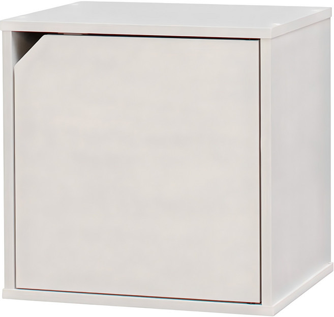 아이리스 컬러 큐빅 도어형 공간박스, 오프화이트, 1개