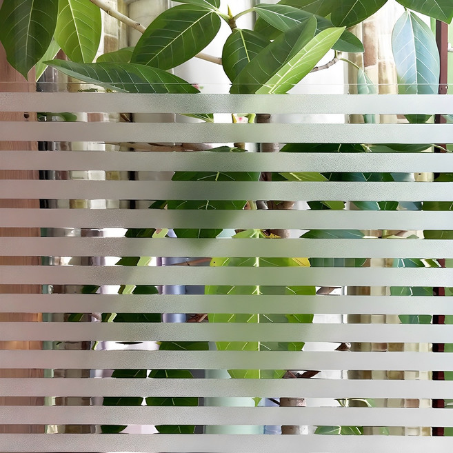 현대시트 무점착 창문 시트지, 볼드스트라이프, 100cm x 1m