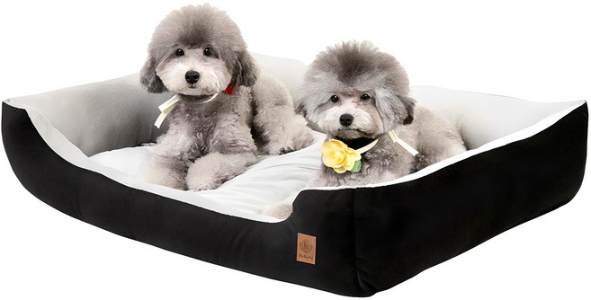 딩동펫 소프트 터치 방석, 블랙, 1개