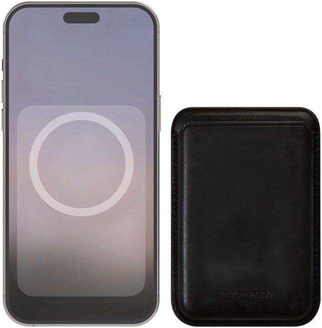 로랜텍 모션 애니메이션 작동 가죽 맥세이프 카드지갑 케이스, 1개, 블랙