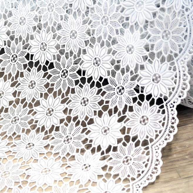 데코리아 북유럽스타일 방수코팅 레이스식탁보 FL-2944, 화이트, 200 x 49 cm, 1개