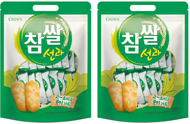 크라운제과 참쌀 선과, 253g, 2개