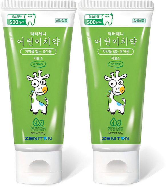 제니튼 닥터제니 저불소 어린이 치약, 60g, 1개입, 2개