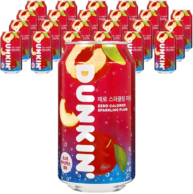 던킨도너츠 제로 스파클링 자두, 350ml, 24개