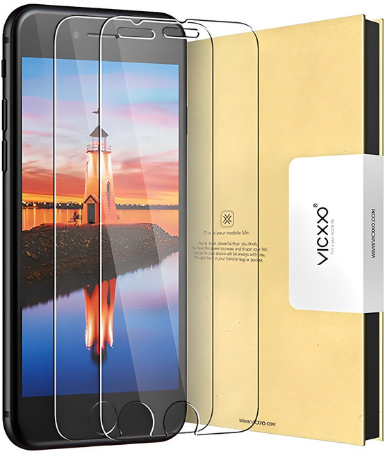 빅쏘 2.5C 아이폰 강화유리 휴대폰 액정보호필름 2매, 1세트