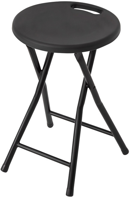 코멧 홈 원형 손잡이 접이식 스툴, 블랙, 1개