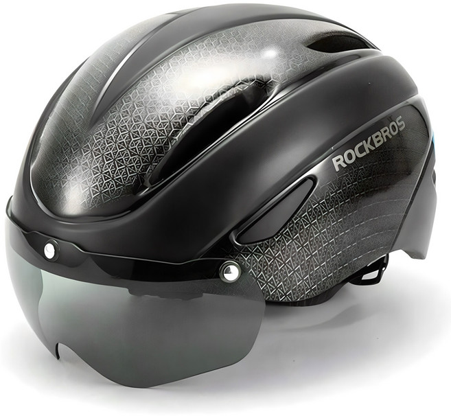 락브로스 고글 일체형 자전거 헬멧 WT-018S, 블랙, 1개