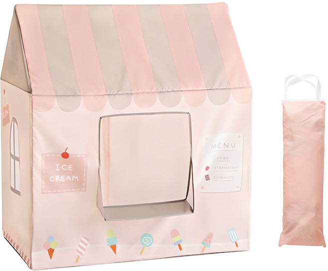 룸앤홈 하우스 키즈텐트 + 수납가방 핑크, 아이스크림마켓, 1개