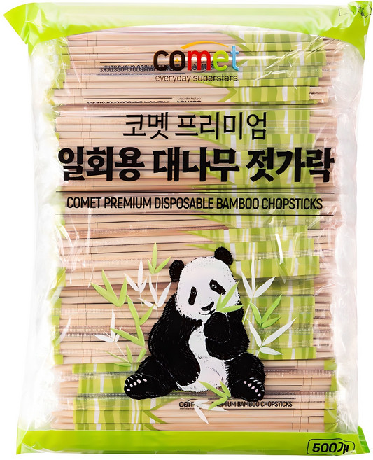 코멧 프리미엄 일회용 대나무 젓가락, 1개, 500개