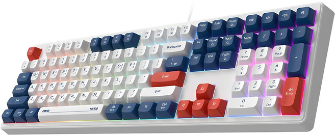 앱코 저소음 멤브레인 키보드 유선 일반형, 블루, MK108, 제조사축