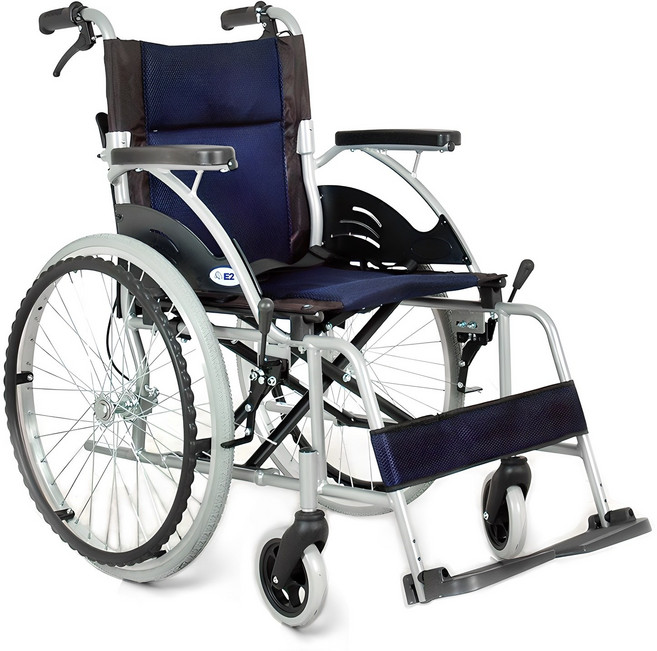 케이엘트레이딩 수동 알루미늄 경량 접이식 휠체어, 1개, E2