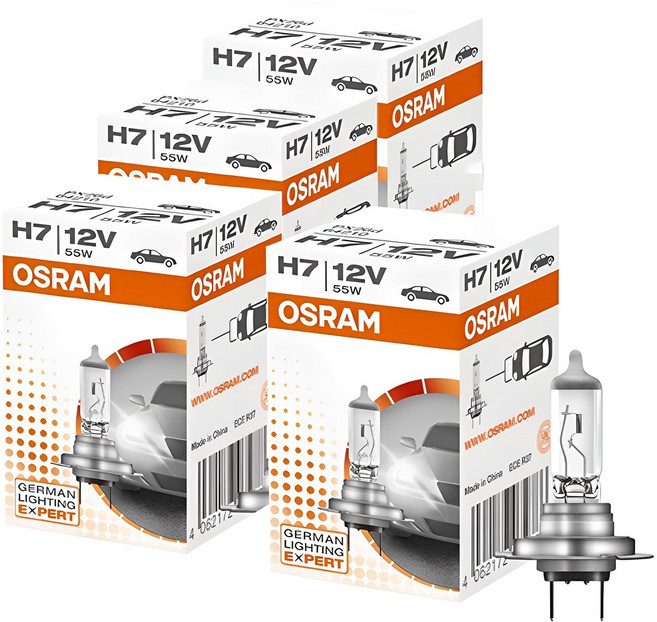 오스람 클래식 순정 할로겐 램프, 4개, H7