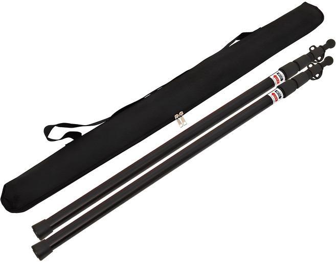 캠프빌리지 슬라이드 폴대 캡형 블랙 2p + 가방 세트, 1세트