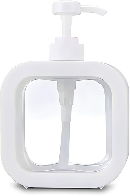 코어무역 투명 사각 대용량 디스펜서 일반형 500ml, 화이트, 1개